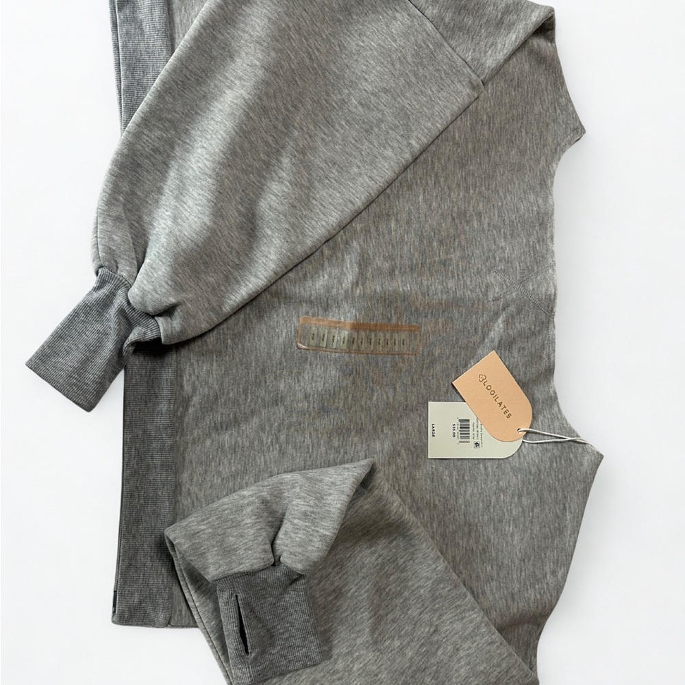 Off Shoulder Cozy Gray Sweatshirt by Logilates